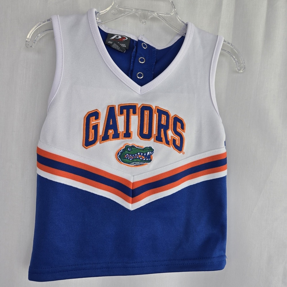 University Of Florida Gators Toddler Girls Cheer Top Size 2t Blue Orange White